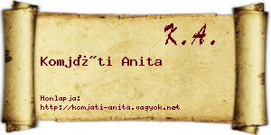 Komjáti Anita névjegykártya