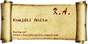 Komjáti Anita névjegykártya