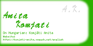 anita komjati business card